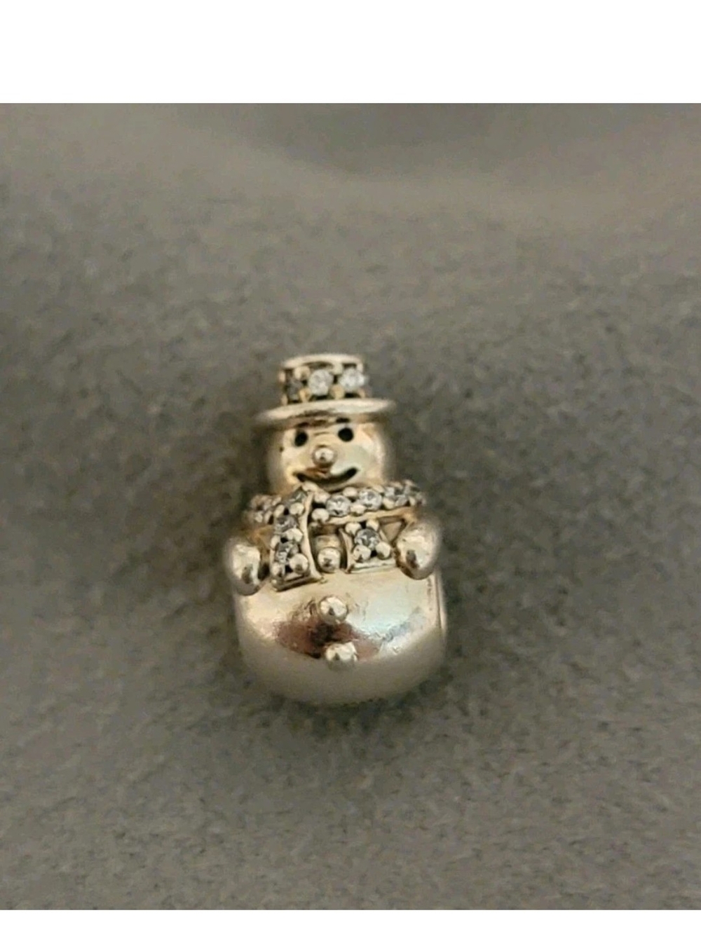 Pandora Silver Snowman Charm with Clear Cubic Zirconia RETIRED